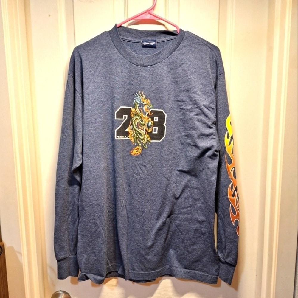 Sideout Vintage 90s Long Sleeve Shirt Dragon Number 23